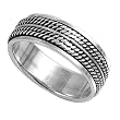 Sterling Silver Ring - Spinner - 8mm Band Width - Sizes: 8-13