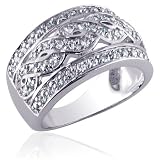 Aesthetic Elegance: Sterling Silver Engagement Ring with CZ Diamonds