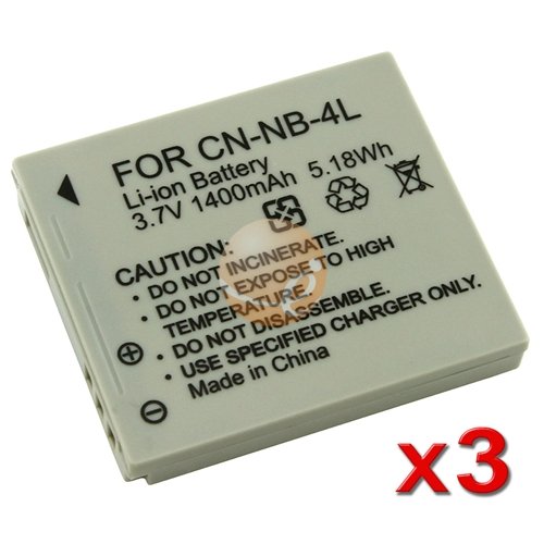 3 PACK Lithium-ion NB-4L NB4L Battery For Canon Camera