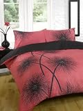Isis Fuchsia Pink Black Duvet Quilt Cover Set, Double Bed