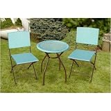 Bliss Hammocks Wicker Bistro Set - Blue