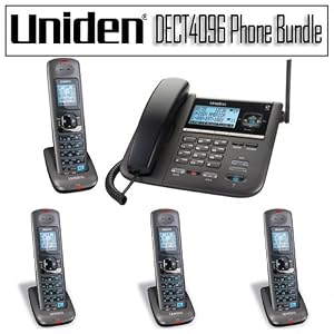 Uniden DECT4096 DECT 6.0 2-Line Corded/Cordless Digital Answering System With DECT 6.0 Cordless Accessory Five Phone Handset and Charger