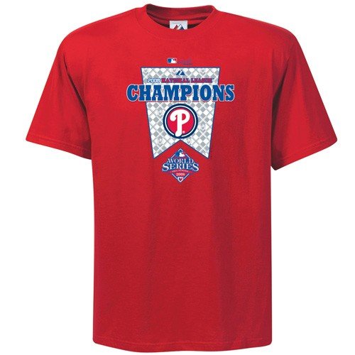 Buy Majestic Philadelphia Phillies Red 2008 MLB National League Champions Official Locker Room T-shirt by Majestic