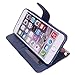 True Color Case Compatible with iPhone 6s Plus Wallet Case, HD Printed Vintage American Flag Wristlet Purse Clutch + Wrist Strap Card Slots & I.D Window Magnetic Closure Stand