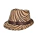 TrendsBlue Dark Brown Zebra Print Ribbon Band Fedora Straw Hat