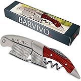 Waiters Corkscrew by Barvivo, Danish Designed Packaging & Quality Checked Product - Bottle Opener for Beer or Wine - Premium All-in-one Wine Opener, Made of Rosewood and Thick Stainless Steel.
