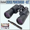 Bushnell 20X50 Powerview Porro Prism Binoculars Plus Accessory Package - Bushnell ABUS20X50PVPPK1