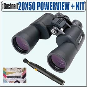 Bushnell 20x50 Powerview Porro Prism Binoculars Plus Accessory Package by Bushnell