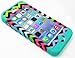 New Impact Hybrid Combo Hard Case Soft Rubber for Iphone 5 Rainbow Chevron Teal Blue Skin