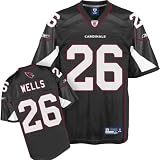 Chris Wells Jersey: Reebok 2010 Black #26 Arizona Cardinals Replica Jersey - Large