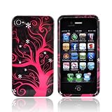 For Apple iPhone 4 Hard Case Plastic PINK TREE BLACK