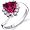 Trillion Cut 1.75 carats Ruby Bypass Ring in Sterling Silver Rhodium Finish Size 5, Available in Sizes 5 thru 9