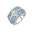 18K White Gold 1/3 ct. Diamond with 1 7/8 ct. Sapphire Shooting Right Hand Ring