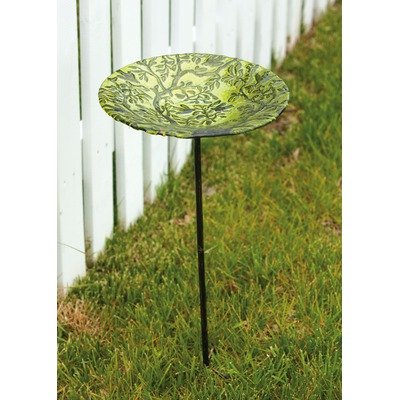 Bird Bath Stake Tree of Life in Glass