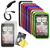 pink lights for cars-Cbus Wireless Ten Silicone Skins / Cases / Covers (Black, White, Orange, Hot Pink, Blue, Purple, Red, Light Pink, Yellow, Green), LCD Screen Guard / Protector & Car Charger for HTC ThunderBolt
