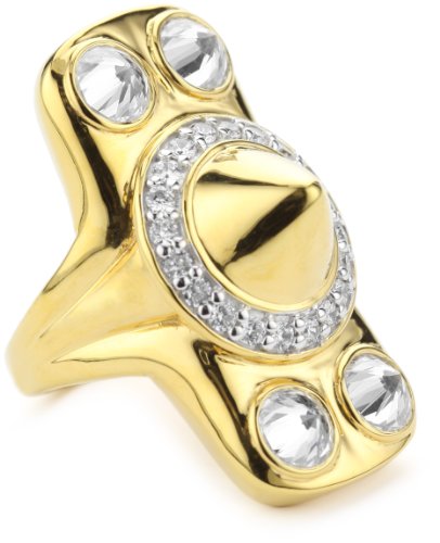 Nicky Hilton Sterling Silver With 18k Gold Wash Spike Ring , 7, Size 7