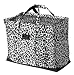 Bungalow Scout Four Boys Storage Tote Bag with Zipper, Big House Stripe / Black Faux Leather Trim, 12347