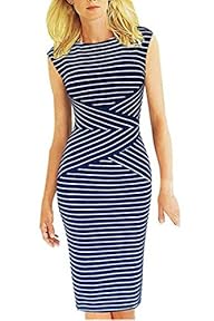 Viwenni� Womens Summer Striped Sleev…