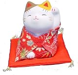 Kimono Maneki Neko - Japanese Lucky Cat - Left hand up (#7357)