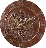 Outdoor Wall Clocks with Copper Raised Poppies by Hen Feathers