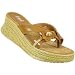 Lei Kylla Natural Paris Leather Wedge Sandals Women