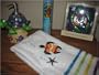 Bathroom turtle wall border, Soap dispenser, Decorative Switchplate, and a towel set
