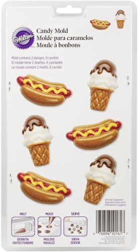 Wilton Hotdog and Ice Cream Cone Candy Mold, Assorted