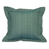 EXP Handmade Gently Textured Light Blue Cotton Cushion Cover/Pillow Sham (Thailand)