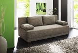 Schlafsofa Vienna Braun Strukturstoff Couch mit Schlaffunktion