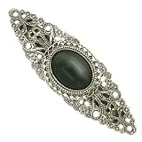 Victorian Style Filigree Onyx Hue Cabochon Barrette
