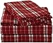 Amazon Brand – Pinzon Lightweight Cotton Flannel Sheet Set - Queen, Bordeaux Plaid