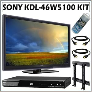 Sony BRAVIA� W-Series KDL-46W5100 46-Inch 1080p 120Hz LCD HDTV + BDPS360 Blu-Ray + Sony SUWL500 Wall Mount + Accessory Kit