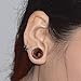 Longbeauty Pair Vintage Brown Natural Wood Hollow Tunnels Ear Plugs Stretcher Gauges 10MM