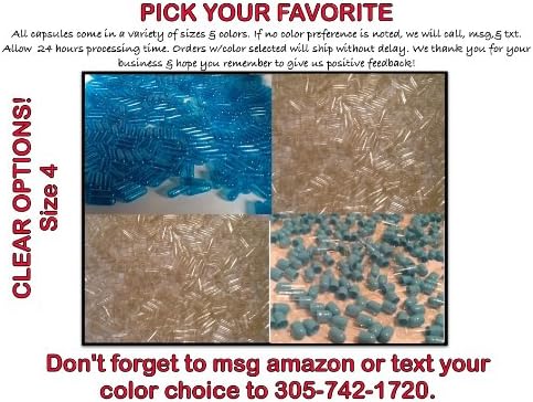 Empty Capsules Size 4 Choice Color of your choice 1000 Gelatin Capsules
