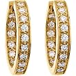14K Yellow Gold Diamond Hoop Earrings - 0.75 Ct.