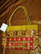 Womens Banjara Mirrors Sari Handbag Pale gold Designer Purse