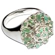 Romantic Gifts Sterling Silver Emerald Gemstone Ring US Size 5.75 (gpers002rng)