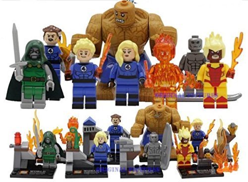 Fantastic 4 Marvel Super Heroes Avengers Minifigures Building Blocks Toys Compatible With Lego 8 pcs/lot #sy167022