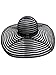 Luxury Divas Black & Sheer Striped Wide Brim Floppy Hat