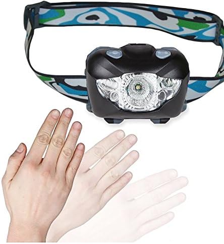 CLemon Waterproof LED Headlamp Flashlight with Red Light - Hand Wave Motion Sensor Control, Bright Dimmable Headlight CREE Work Light Headlamps for Indoor Outdoor Activities/Emergencies
