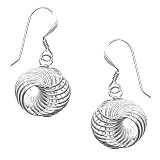 Sterling Silver Mesh Ball Drop Earring