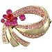 Rose Gold Plated Fancy Swirl Ribbon Studded Pin Brooch