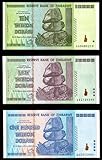SET Zimbabawe 10, 50, 100 Trillions Collection / Hyperinflation Money