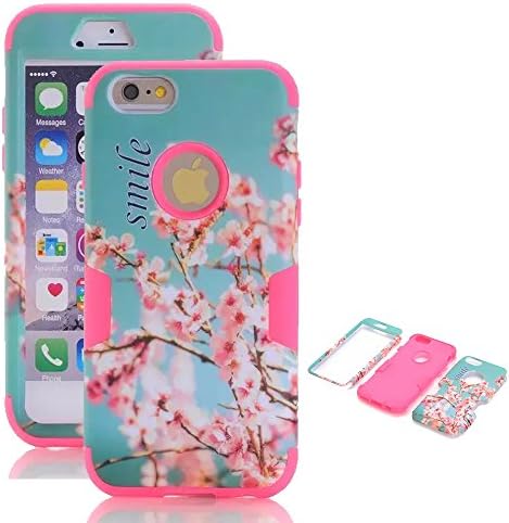 [Diamond Talk] iPhone 6 ,6S case, 3 in 1 Shield Case Style Slim Thin Shockproof Case Hybrid Dual Layer Protection High Impact Armor Defender Case 4.7 Inch,(Cherry-Rose)