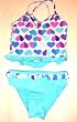 2-piece Swimwear Ruffle Tankini Hearts/Aqua