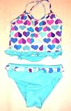 2-piece Swimwear Ruffle Tankini Hearts/Aqua