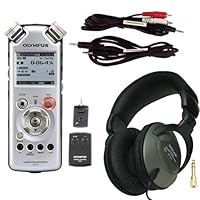 Olympus LS-11 6-Piece Bundle with Wireless Remote, Headphones and 1/8 Stereo Mini Cables