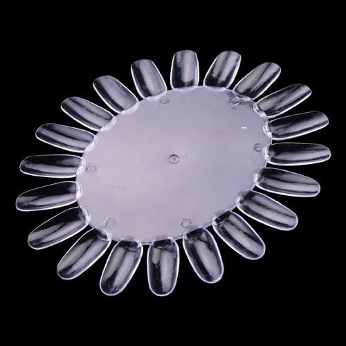 Siam Circus 10Pcs Oval Acrylic Nail Tip Practice Display Model-Transparent