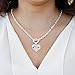 Inspired Silver Pit Bull Mom Pave Heart Toggle Necklace Clear Crystal Rhinestones