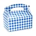 Blue Gingham Empty Favor Boxes (4) Party Supplies
